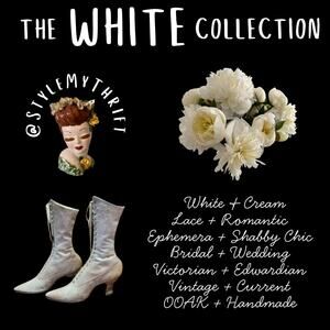 Vintage White Cream Lace Dress OOAK Victorian Bridal Wedding Bespoke Shabby Chic